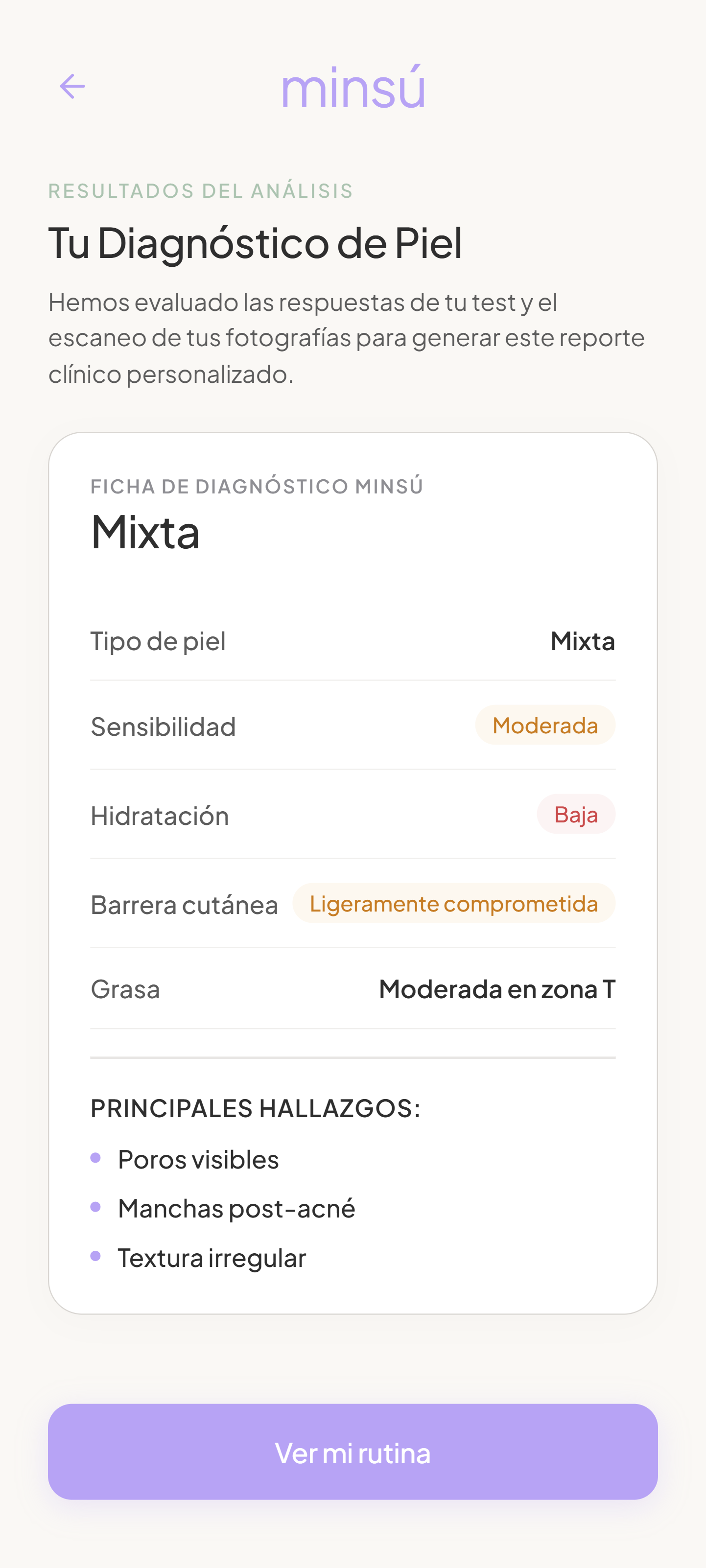 Aplicación minsú — Resultados